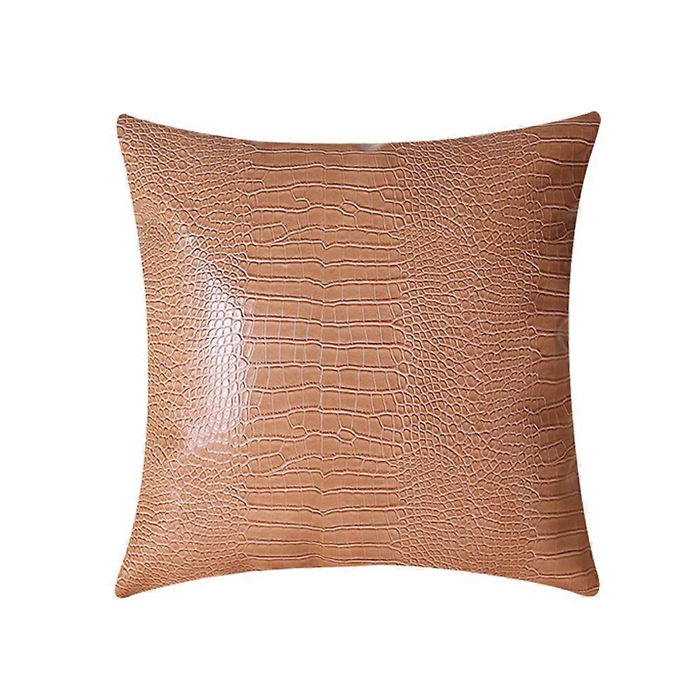 Modern style PU leather color crocodile pattern pillow cover