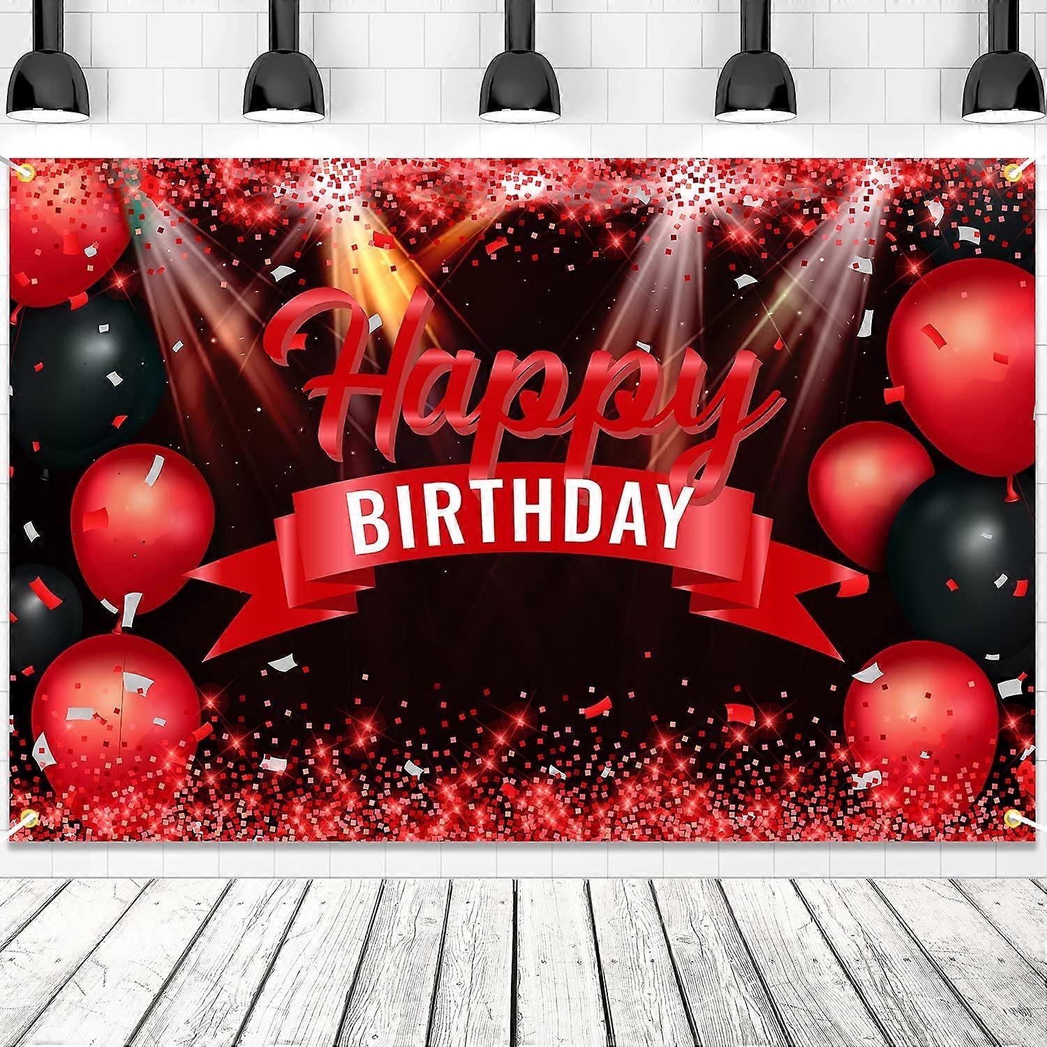 Red Happy Birthday Banner - Classic Party Decoration For Birthday Supplies & Decor