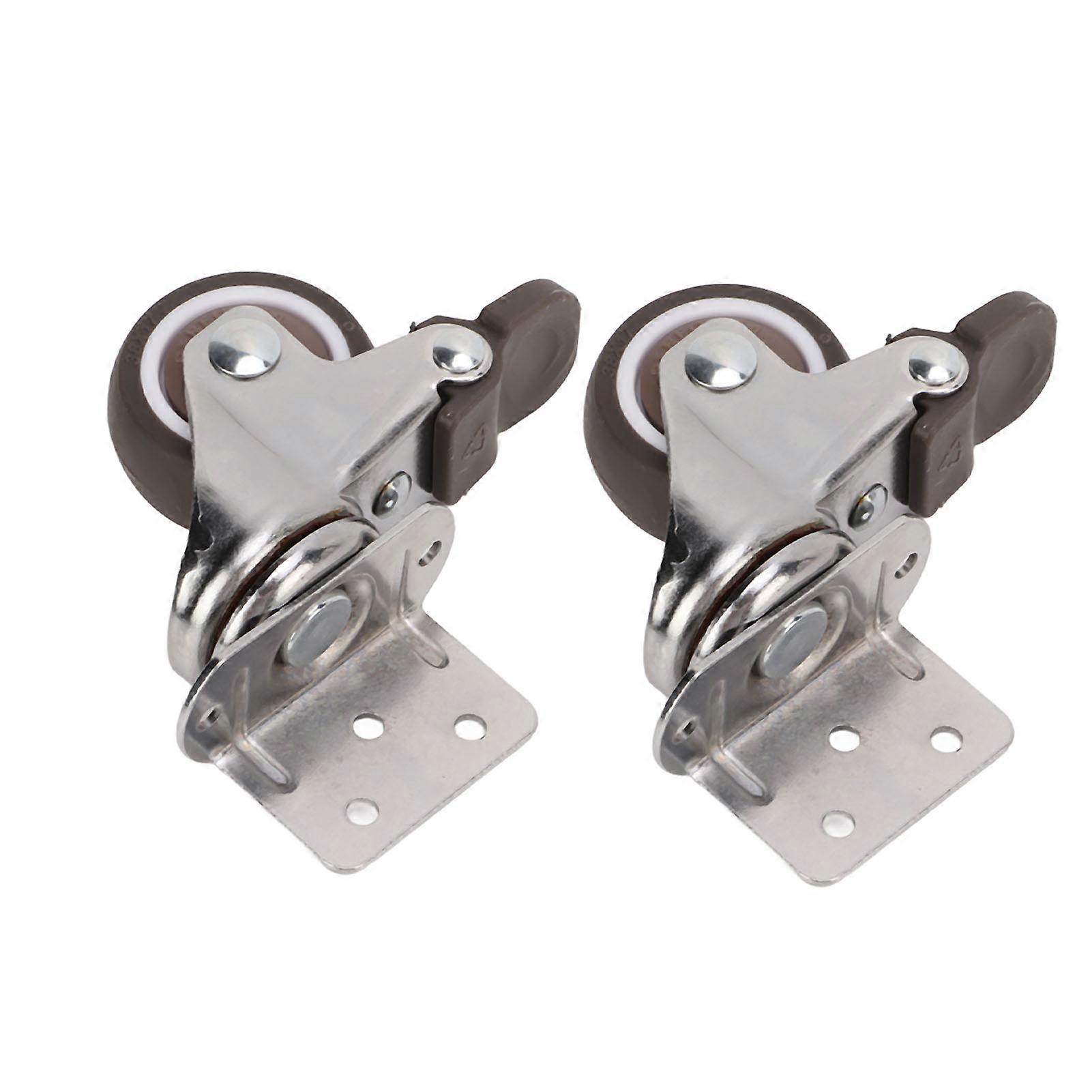 Furniture Cabinets - 2pcs Low Noise TPE Rubber Caster Wheels with Brake, 360 Rotating and Dustproof