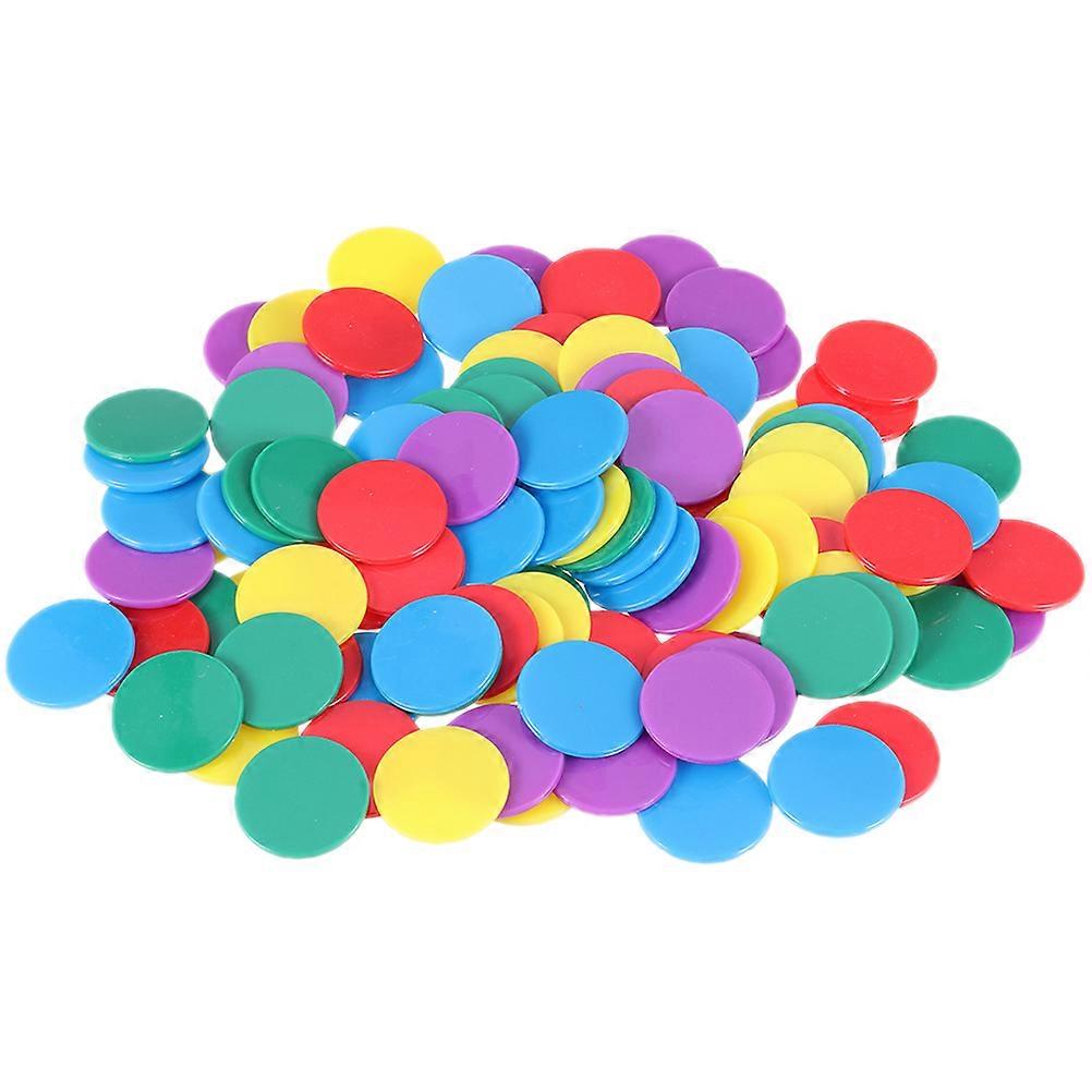 100Pcs Game Chips Colorful Learning Counters Disks Educational Chip Game Counting Tokens
