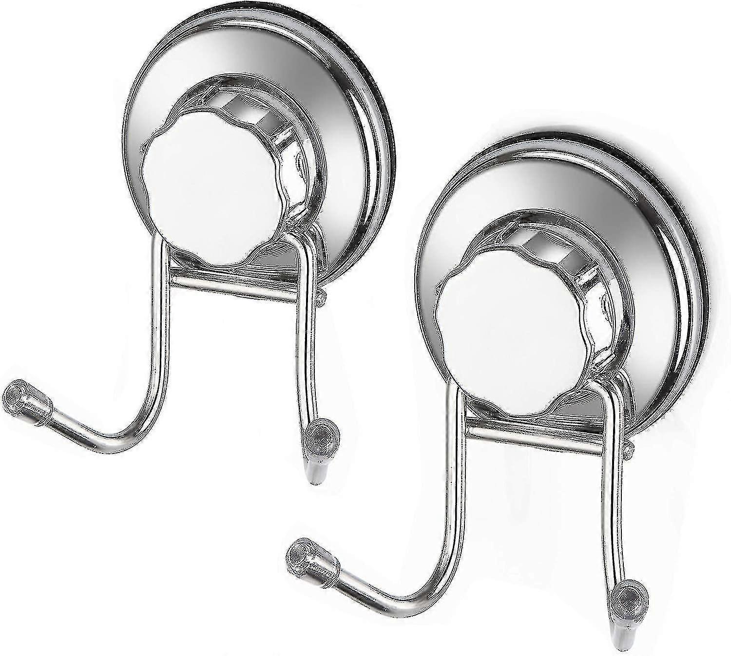 Strong Suction Cup Hooks Damage Free Stainless Steel Hook, 2 Pack-CE