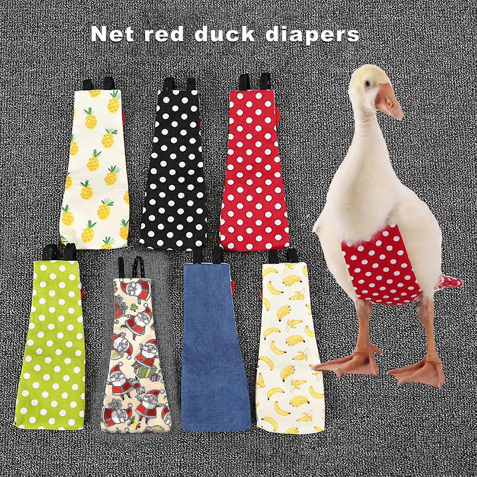 Goose Diaper Lovely Adjustable Linkhole Fabric Bow Knot Goose Duck Diaper For Poultry