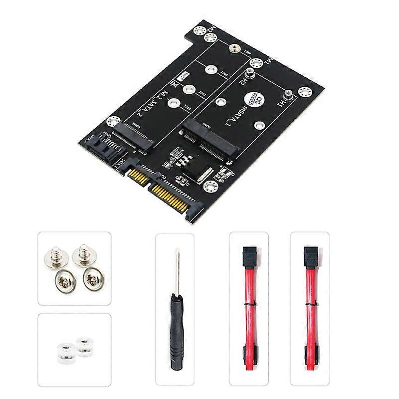 MSATA or for M.2 to Dual Sata 3.0-inch Adapter Board 2-in-1 NGFF or mSATA Converter Reader Card Supports SATA NGFF B for