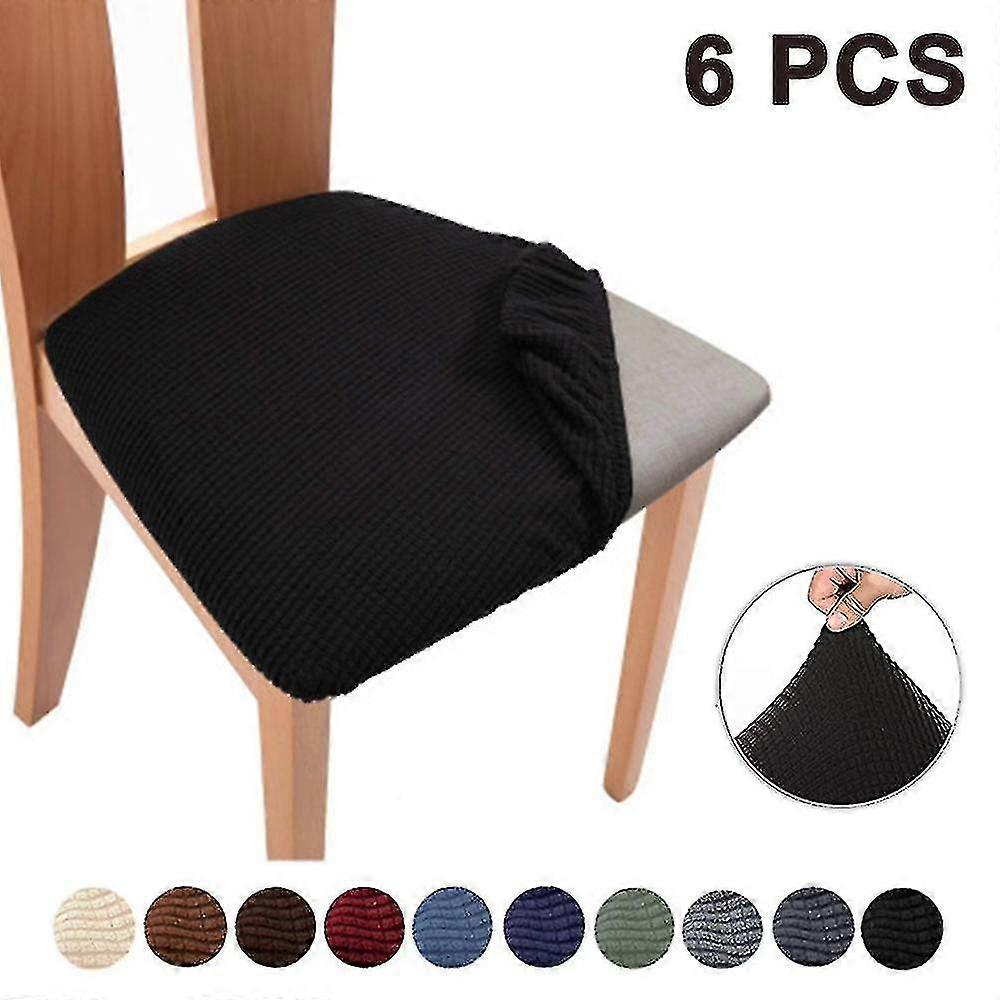 6pcs Stretch Jacquard Chair Seat Covers,removable Chair Seat Cushion