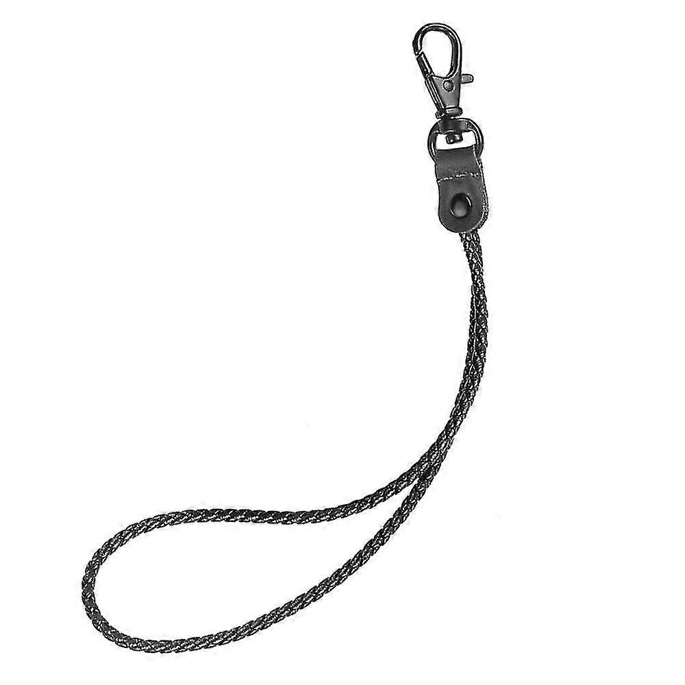 Adjustable Universal Woven Mobile Phone Lanyard - Convenient And Secure - Black