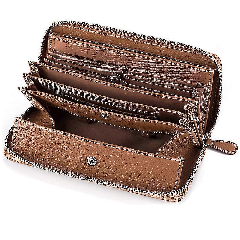 محفظة جلد يابانية طويلة بسحاب ليتشي بنقشةcolor-6