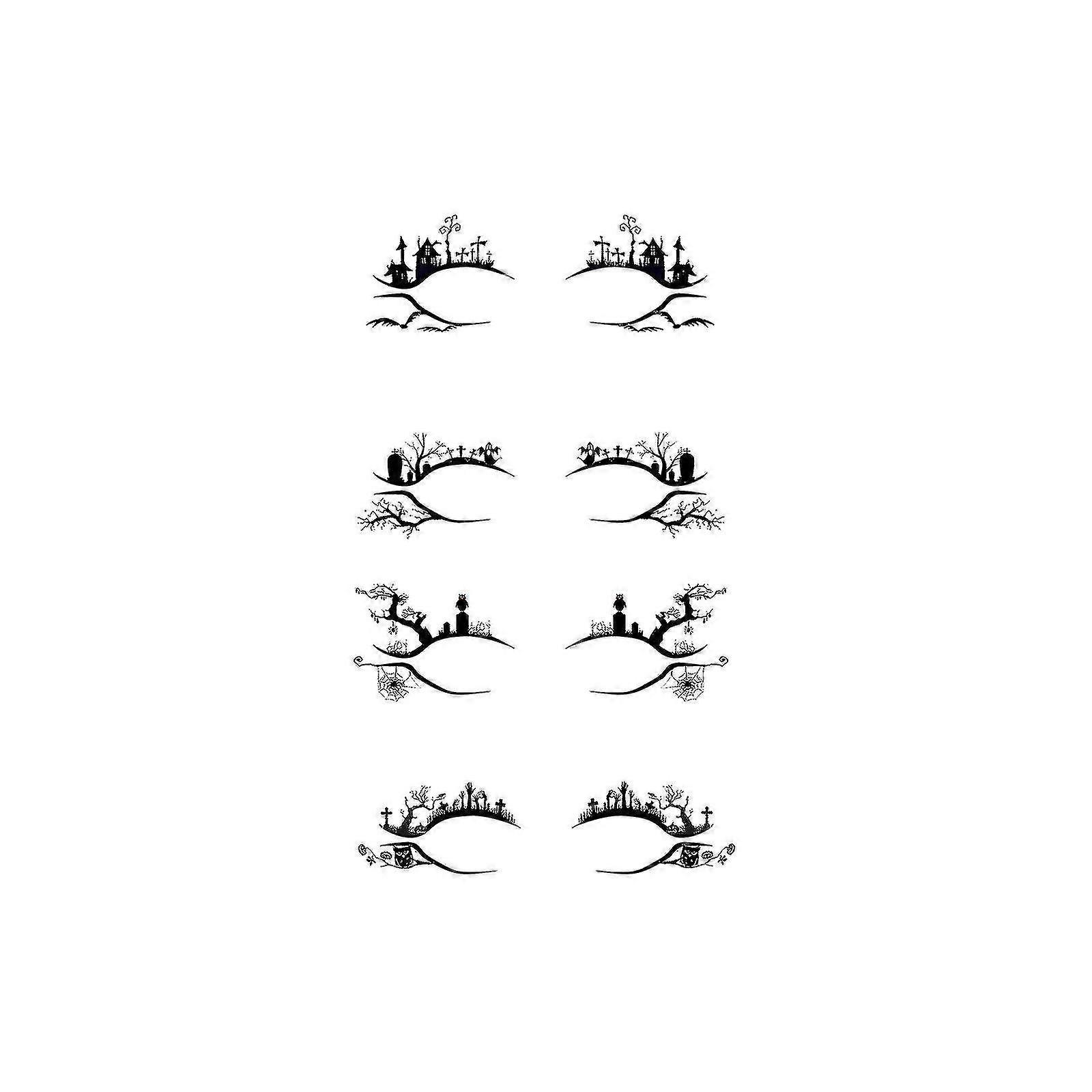 Spider Bat Pattern Halloween Eye Tattoo Stickers