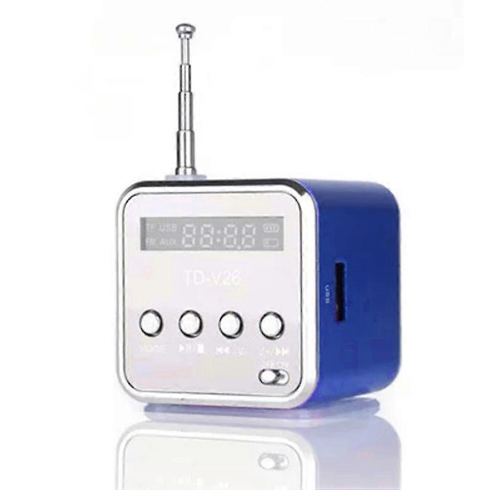 Portable Mini FM Radio Receiver with LCD Stereo Speaker and Micro Memory Card Support