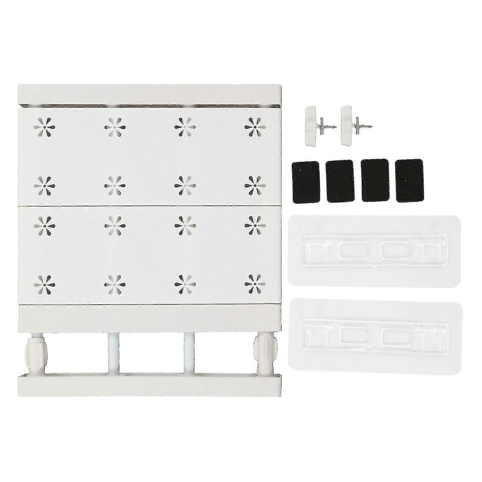 Wardrobe Partition Board Storage with Extendable Rod - Space Saving Layered Cabinet Organizer (11.8?15.7in)