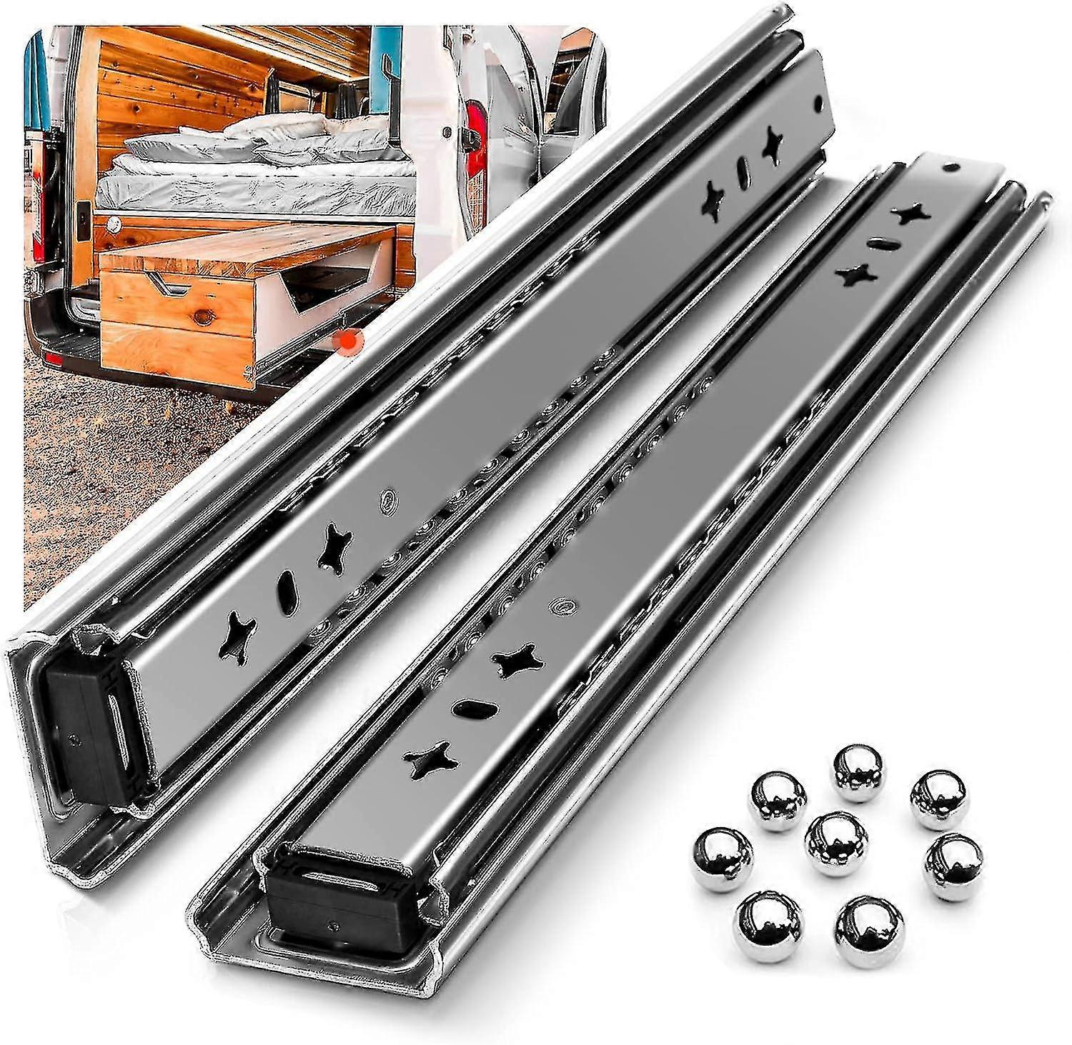 Heavy Duty Drawer Slide With Shock Absorber Drawer Slide 120kg Load Capacity Ball Bearing 1 Pair