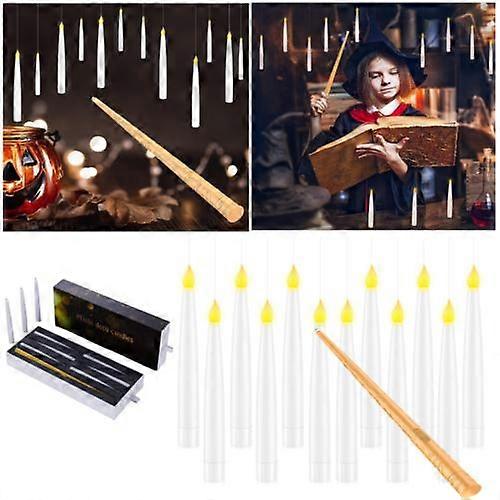 12Pack Halloween Decorations-Floating LED Candles with Magic Wand Remote Control 100% New