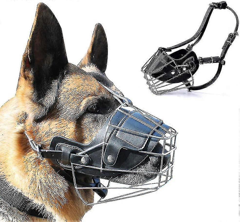 Super Metal Muzzle Dog Muzzles Leather Muzzle For Large Dogs