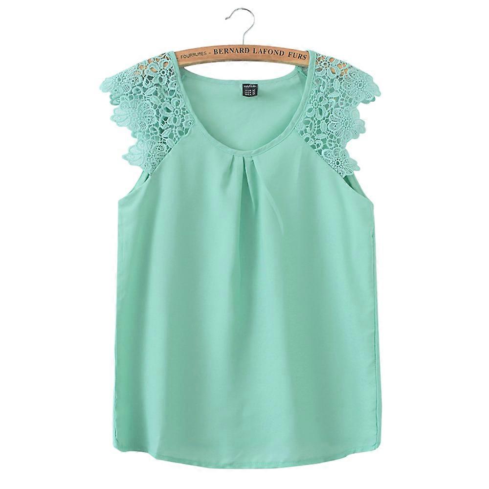 Lace Macrame Sleeve Splicing Chiffon Shirt