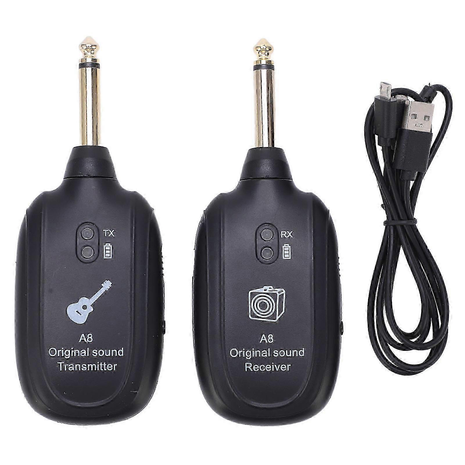 Wireless Guitar System Receiver Transmitter Rechargeable Pickup Accessory Set Kit
