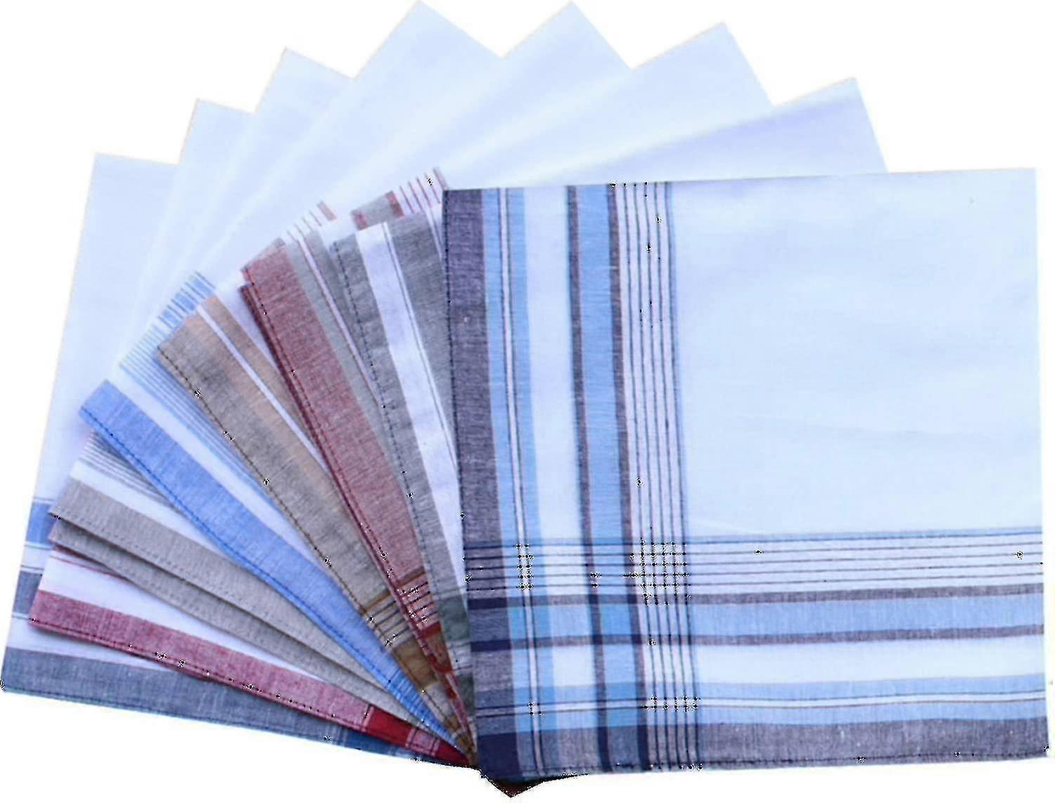 Pacote variado de mens white cor border lenços de algodão