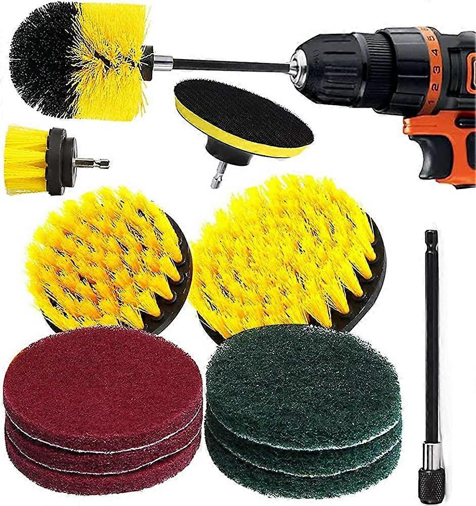 12 Pieces Durable Drill Bit Drill Brush Cleaning Brush for Bathroom Surfaces