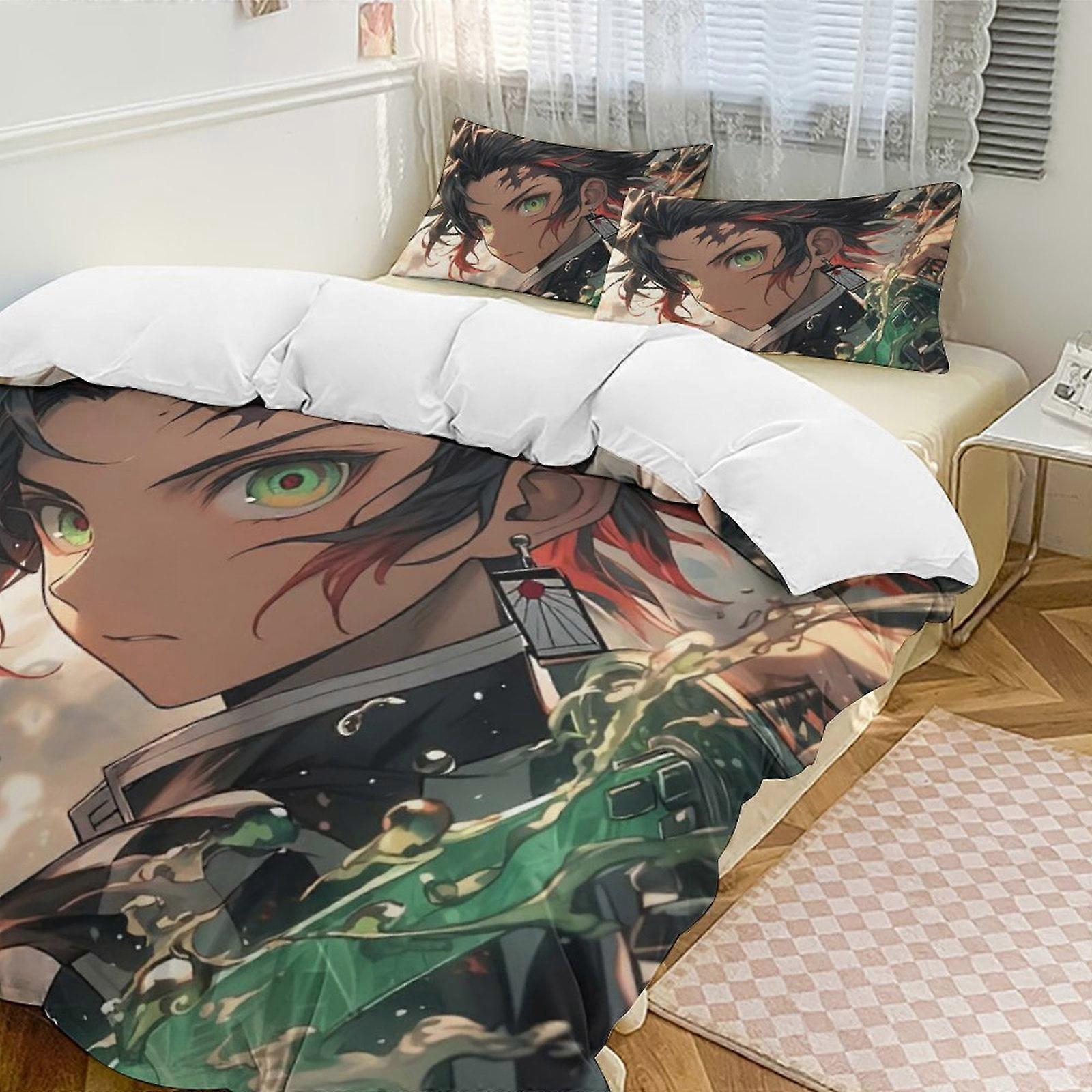 Bedding set WY516 Demon SlayerCartoon Collection 3-Piece Comforter Set, Personalized Bedding Decor for Kids And Teens  Bed Sheets ZA516