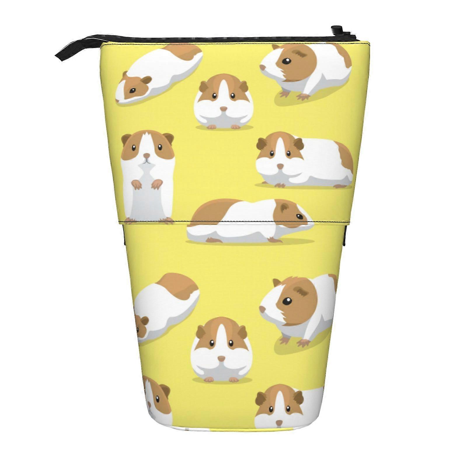 لطيف الكرتون غينيا خنزير نمط مقلمة الوقوف حقيبة قلم رصاص تلسكوبي مقلمة مع سحاب حقيبة ماكياج محمولة