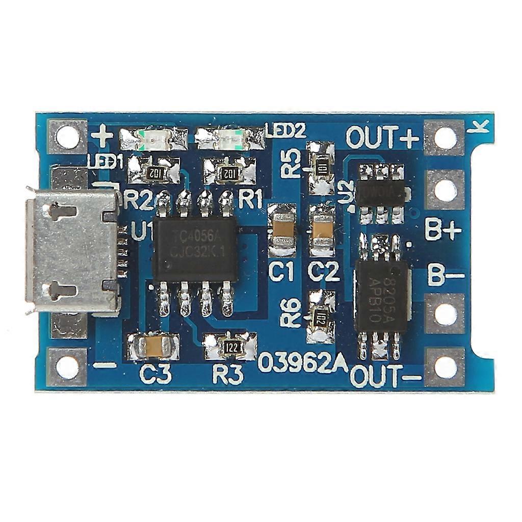 Bateria de lítio Carga + Proteção 2 em 1 Placa de Circuito 5V 1A 2A Módulo Micro USB