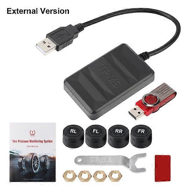 USB TPMS Tire Pressure Monitoring System Android TPMS Spare Tyre Internal External Sensor for Car Radio DVD Player