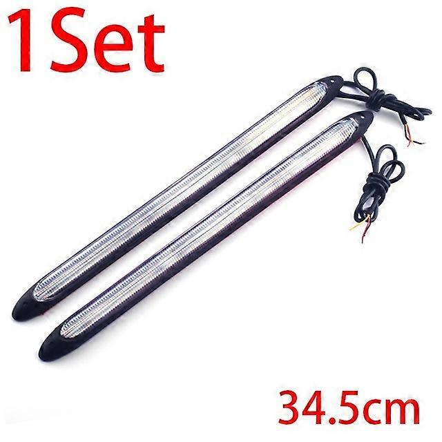 2PCS 1Pair Car LED Daytime Running Lights Car Headlight Waterproof Sequential Flow Yellow Turn Signal White External Light