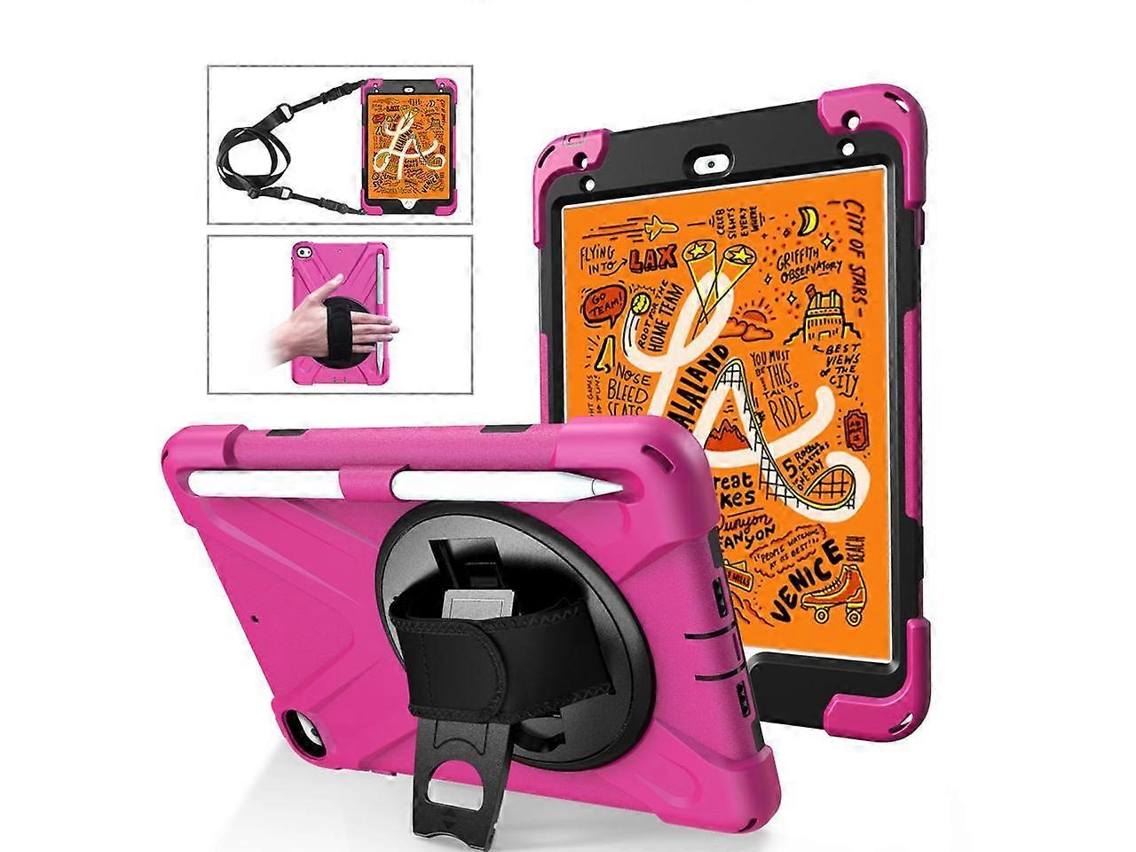 Case For iPad Mini 5 2019 Mini 4 2015 with Pencil Holder Shockproof Cover with Kickstand Hand & Shoulder Strip  for iPad Mini 5th Mini 4th Gen