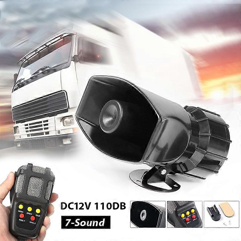 Car Horn Loud Multipurpose Speaker Police Siren Air Horn Megaphone Alarm Emergency Motorcycle 12V 100W Multi-tone & Claxon Horns