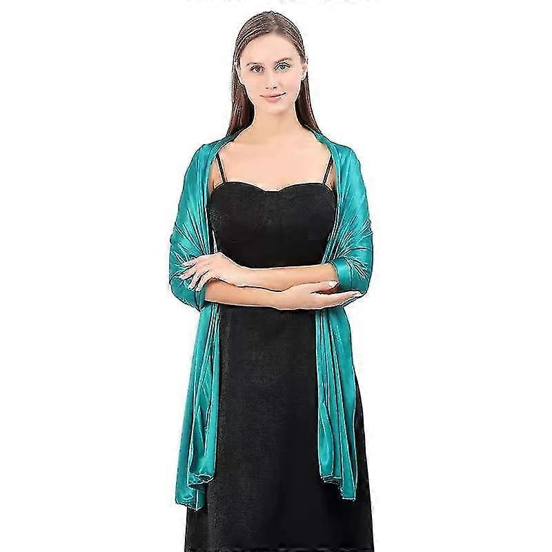 Sjaler Kjoler Evening Party Wrap Bryllup Satin Pure Color Cape trækker Boleros