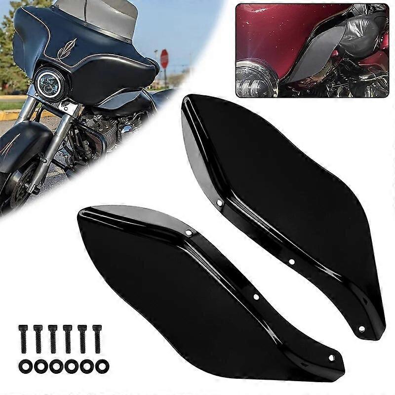 Protezioni Posteriori Deflettori Aria Moto Nero Parabrezza ABS Ali Laterali Batwing Carenatura Deflettore Vento Per Harley Electra Street Glide 96-13