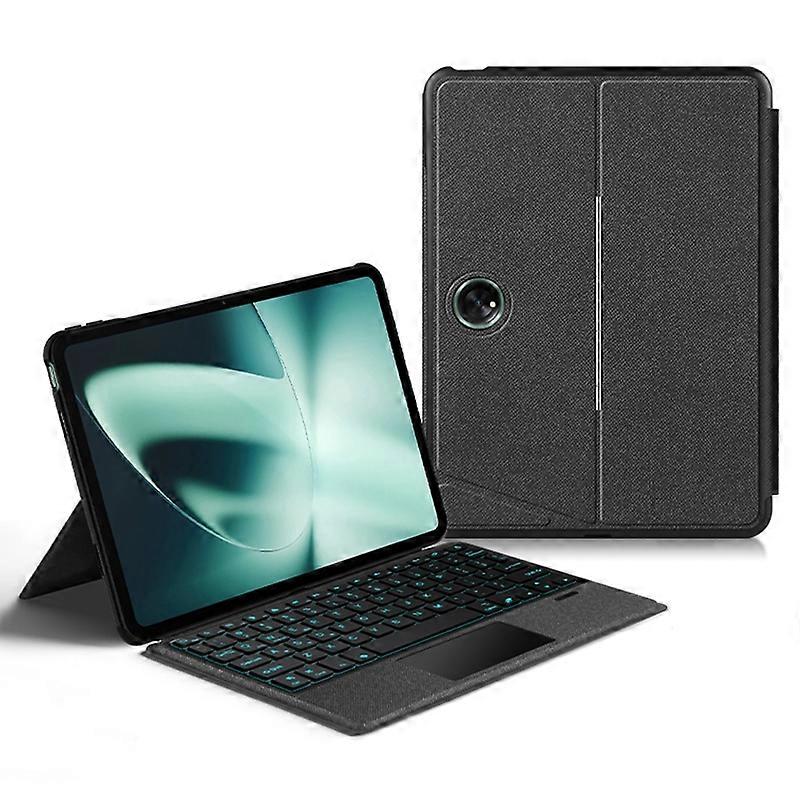 Für OnePlus Pad Lederhülle + Bluetooth-Tastatur mit Hintergrundbeleuchtung Trackpad Multicolor Style A