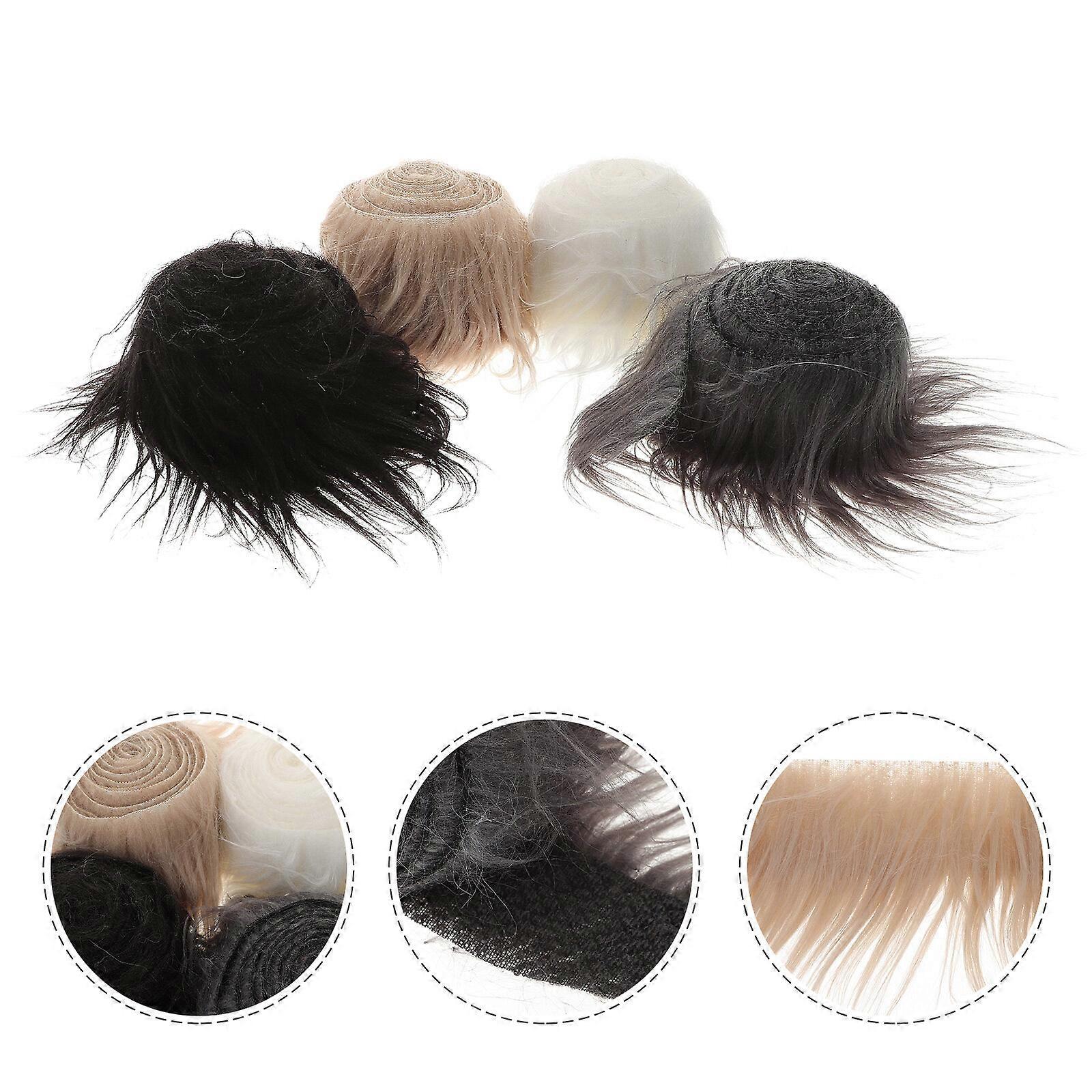 4pcs Plush Faux Fur Fabric Pre-cut Strips Fluffy Fuzzy Craft Fur for Gnomes Beard