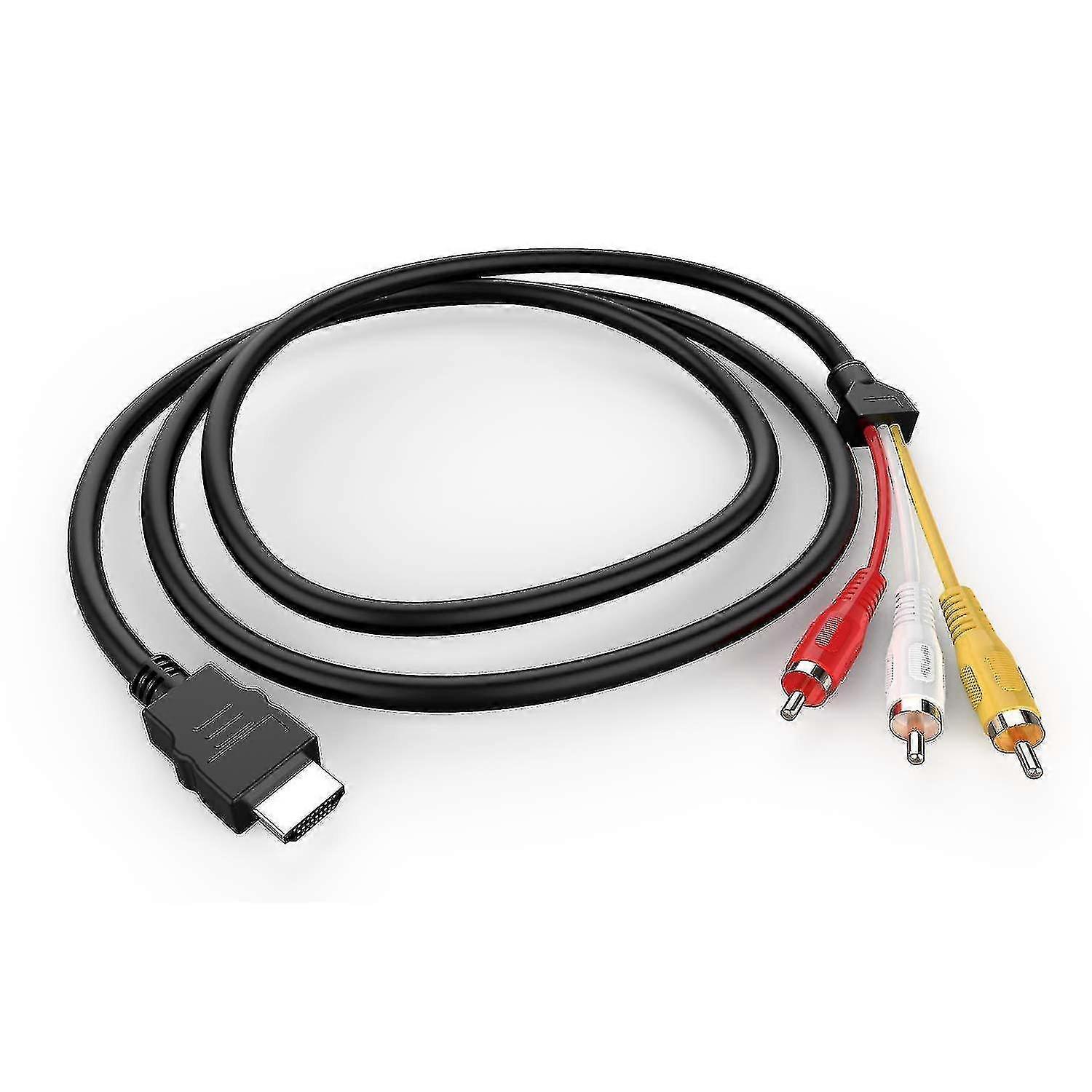 HDMI στο καλώδιο RCA, αρσενικό 1080p 5ft/1.5m HDMI σε τηλεοπτικό ακουστικό πομπό προσαρμογέα συνδετήρων καλωδίων 3-rca συμβατό