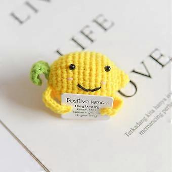 LUKIUP Mini Positive Potato, 12cm Emotional Support Pickle, Bambola in Salamoia Lavorata a Maglia con Carta Ispiratrice per Amici Regalo di Festa di Compleanno per Incoraggiamento