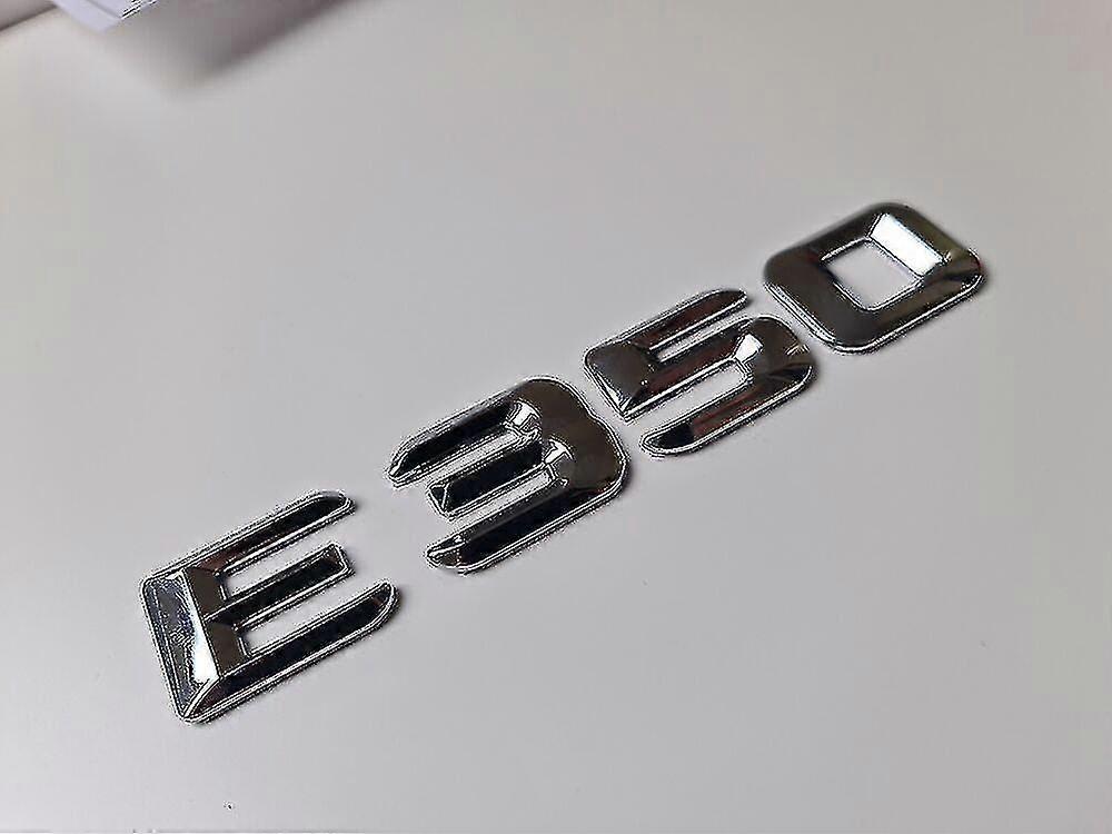 E350 Silver / Chrome Flat Letter Number Rear Boot Badge Emblem E Class Mercedes