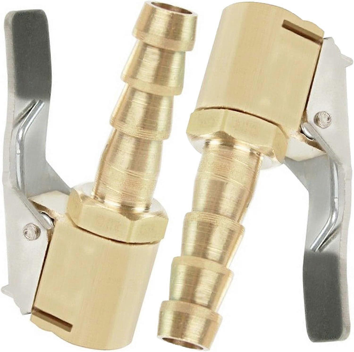 Pieces Inflator Nozzle, Car Tire Inflator Nozzle, Inflator Nozzle with Clip, Inflation Valve Clip Clamp Connector Adapter, for Tire Valves, Brass, 8mm