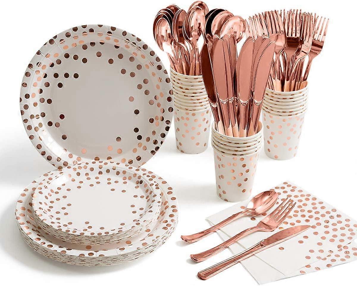 175PCS Dot Paper Party Dinnerware For Parties, Bachelorette