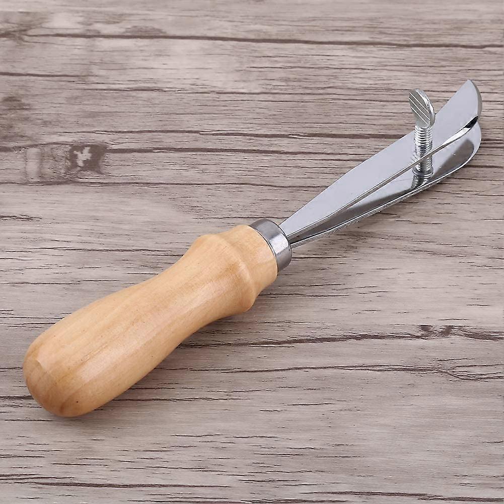 Leather Edge Skiving Tool, Adjustable Leather Edger Creaser with Wooden Handle Professional Edge Press Skiving Working Tool for DIY Leather Craft