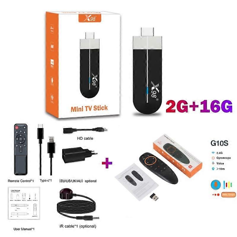 X98 S500 TV Stick Android 11 Amlogic S905Y4 Quad Core 4G 32G AV1 4K 60fps 5G Wifi Google Player Youtube X98 Dongle 2G 16G TV Box