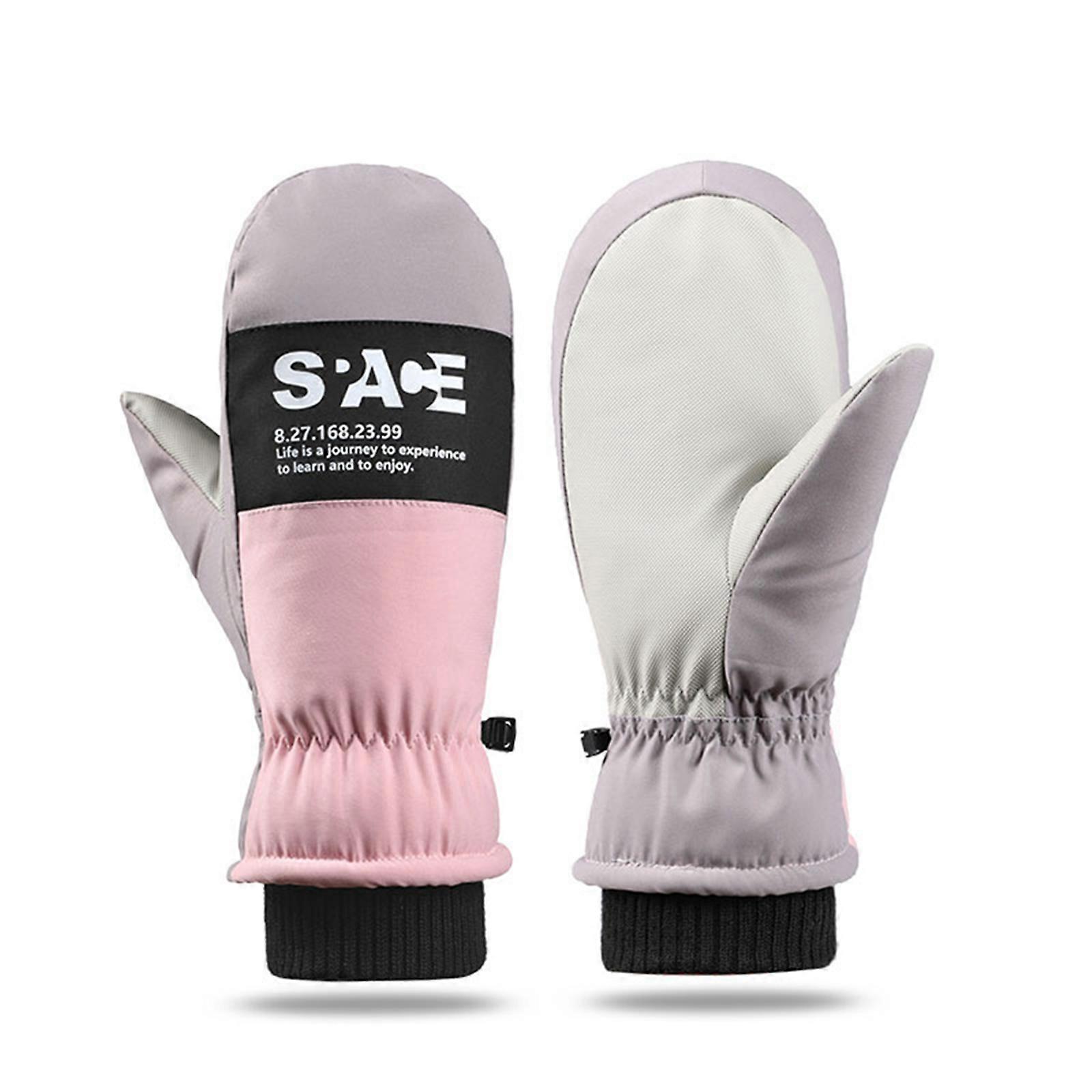 Winter ski gloves, thickened, waterproof, windproof and cold proof riding mittens