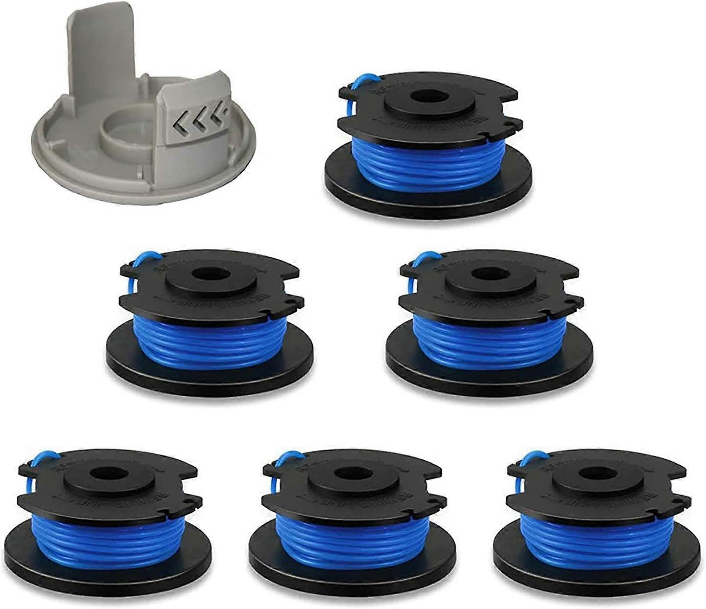 String Trimmer Spool Replacement for Ryobi One Plus AC14RL3A 11ft 0.065" Auto Feed Cordless Weed Eater Spools Line with AC14HCA Cap Covers Parts