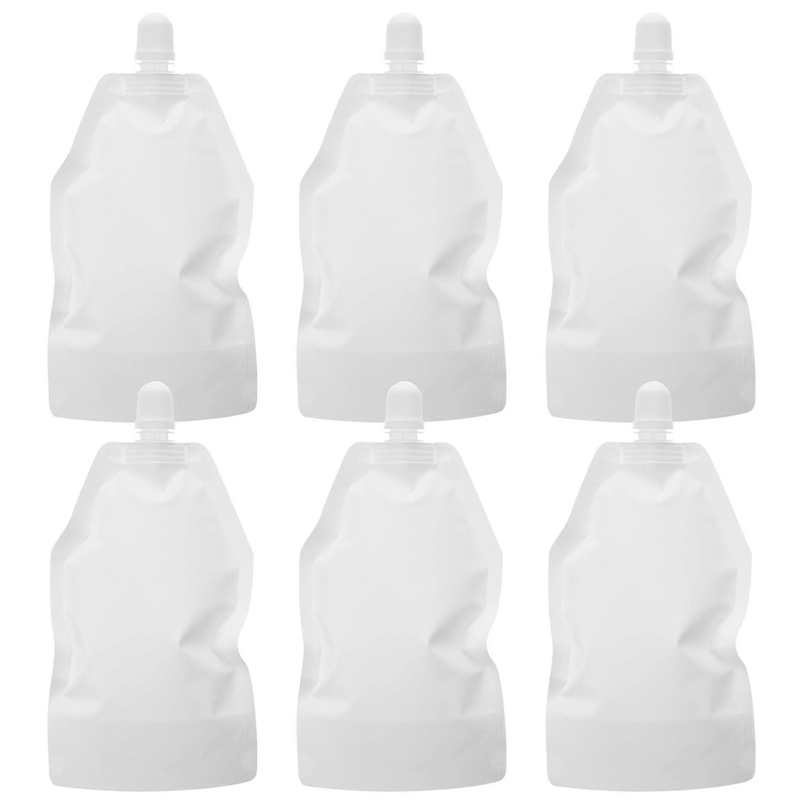 6pcs Travel Size Refillable Squeeze Pouches Empty Pouches for Lotion Shampoo Shower Gel(350ml)