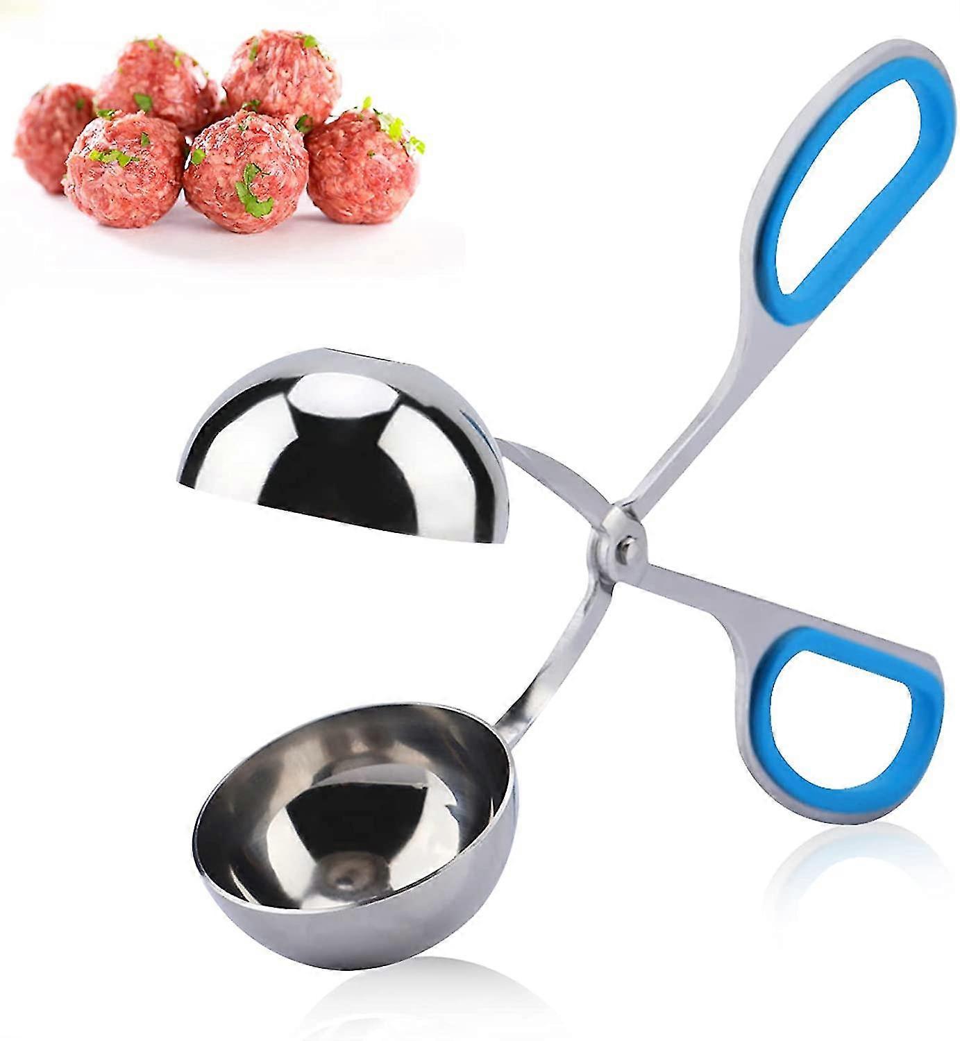 كرة اللحم، ملقط كرات اللحم الكبير صانع كرات اللحم، ستانلس ستيل (أزرق)