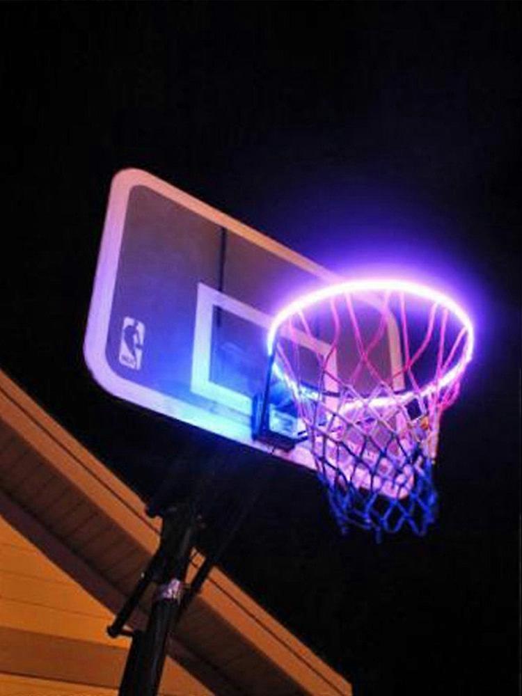 LED Basketball Hoop Light, Solar Powered Waterproof Rim Light, Easy Installation, Multiple Light Patterns
