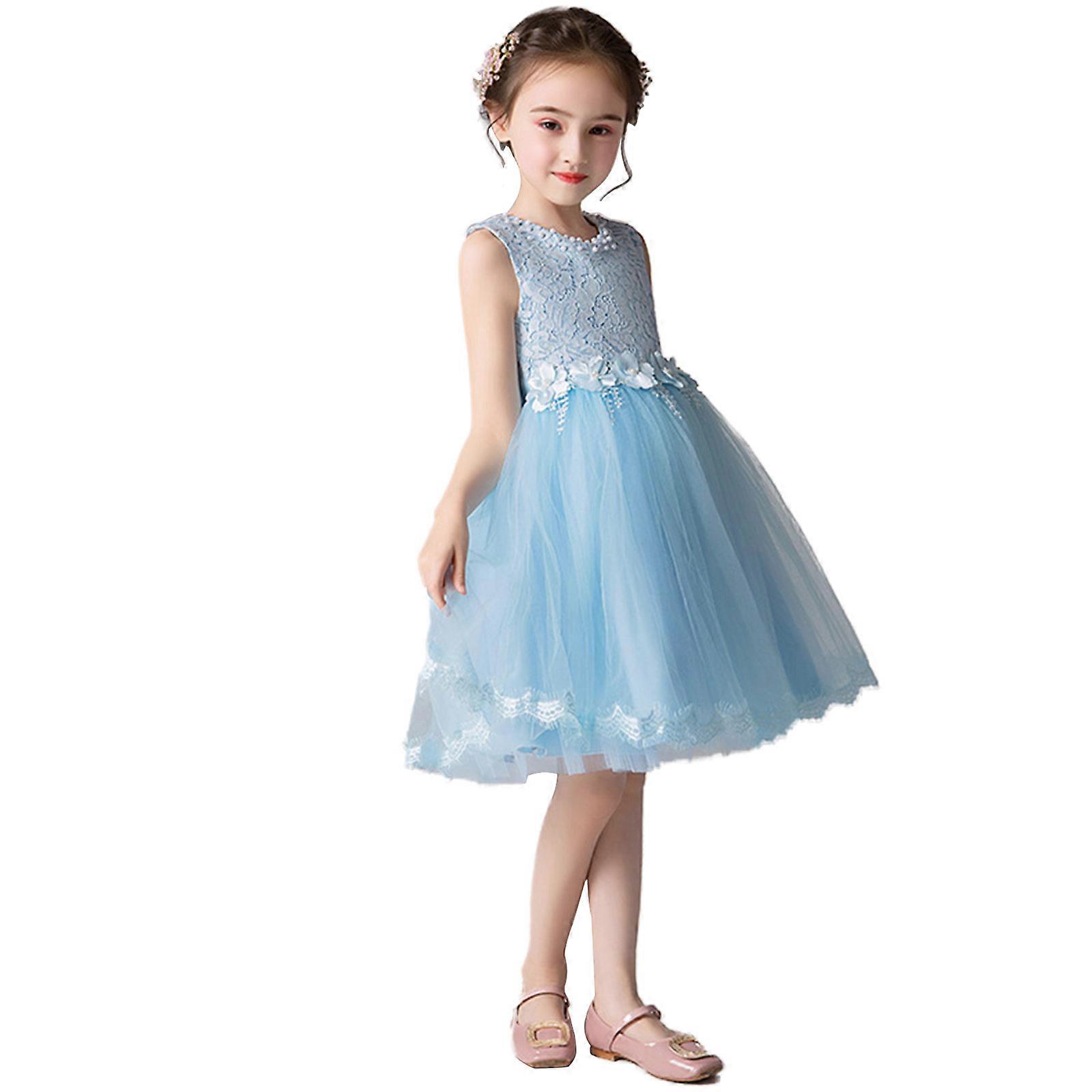 2023 Spitze Blumenmädchen Kleid Brautjungfer Tüll Brautkleid