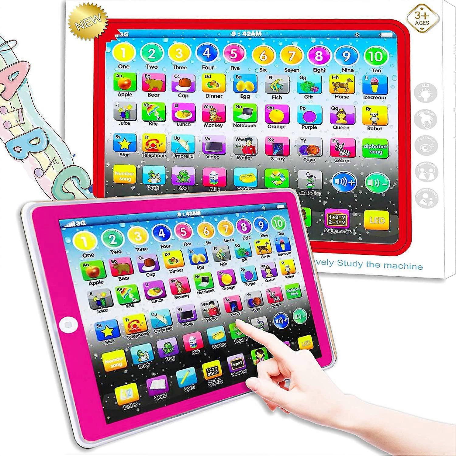 Toddler Learning Toy, Baby Tablet Preschool Child Early Educational Touch Pad for Fun Learn Number ABCs Spelling Animal