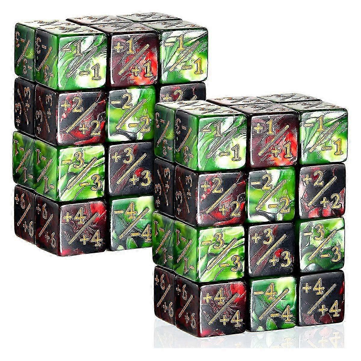 48 Pieces Dice Counters Token Dice D6 Dice Square Loyalty Counter Dice Compatible With ,,card Gamin