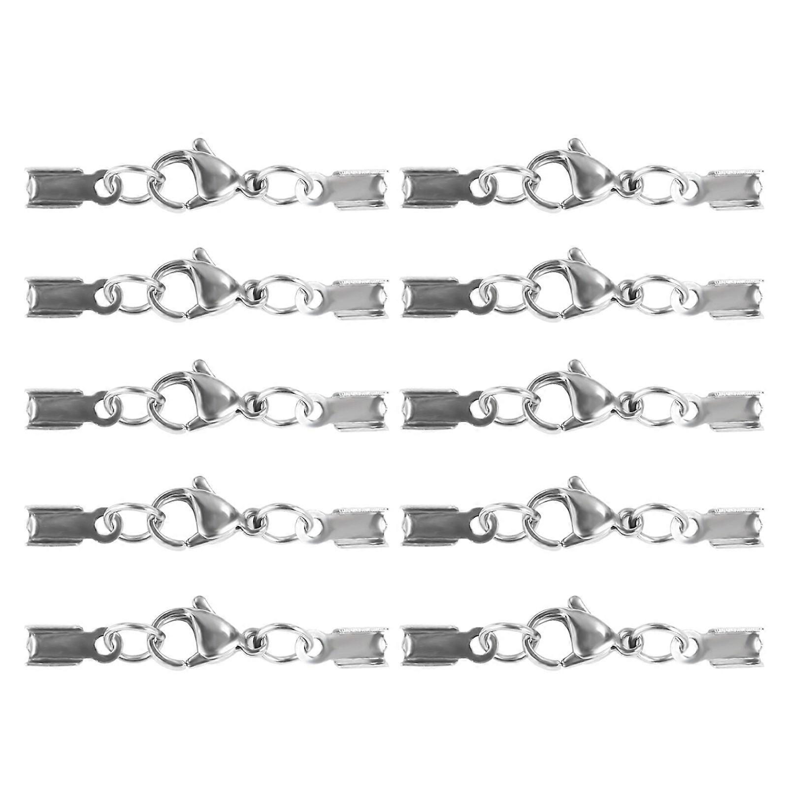 10 Pcs Lobster Claw Clasps Buckle Hook Fastener with Cord Ends Easy to Use