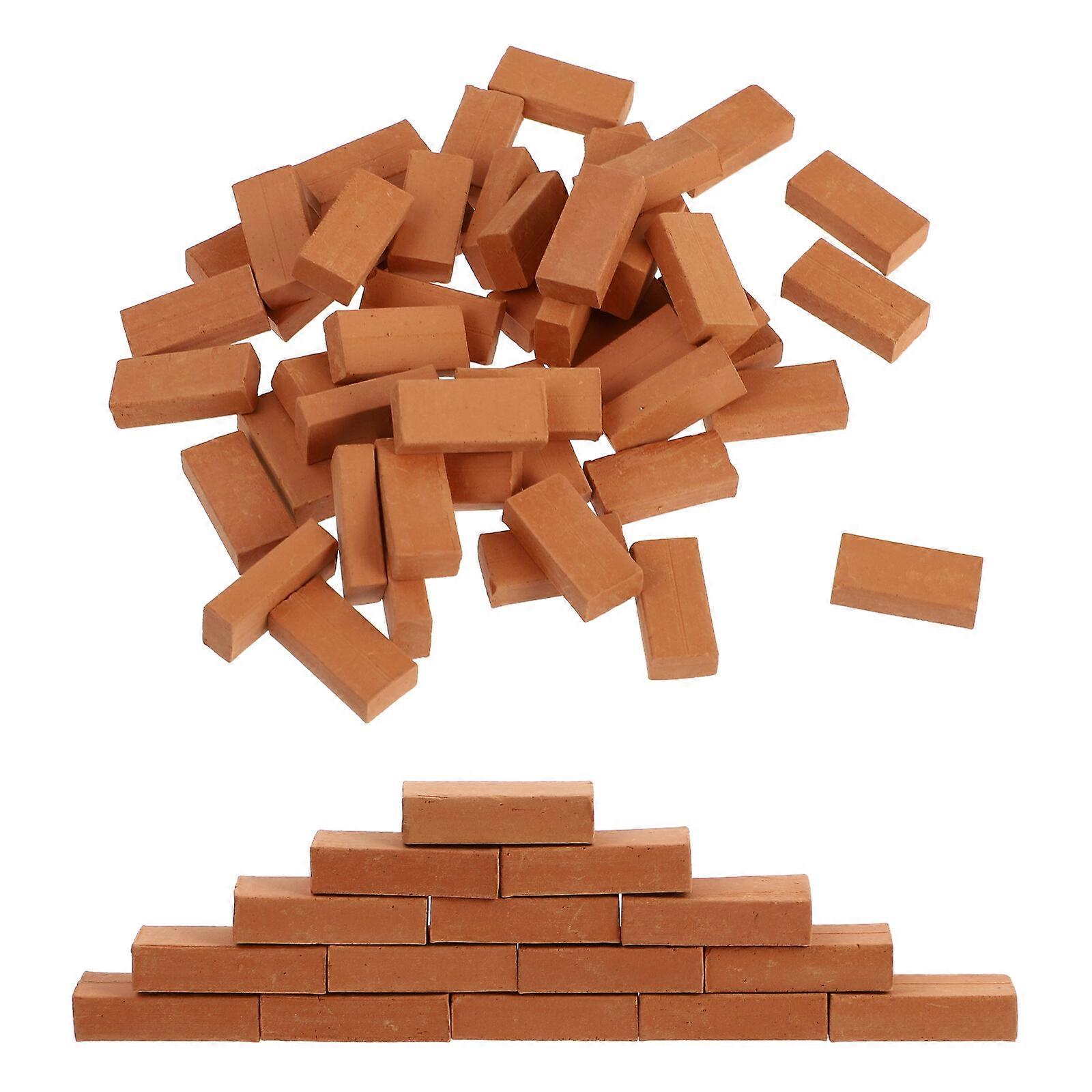 100 Pcs Modeling Clay Kids Sand Table Brick Model Mini Wall Brick Stone Miniature Brick Model Mini Hexagon Brick