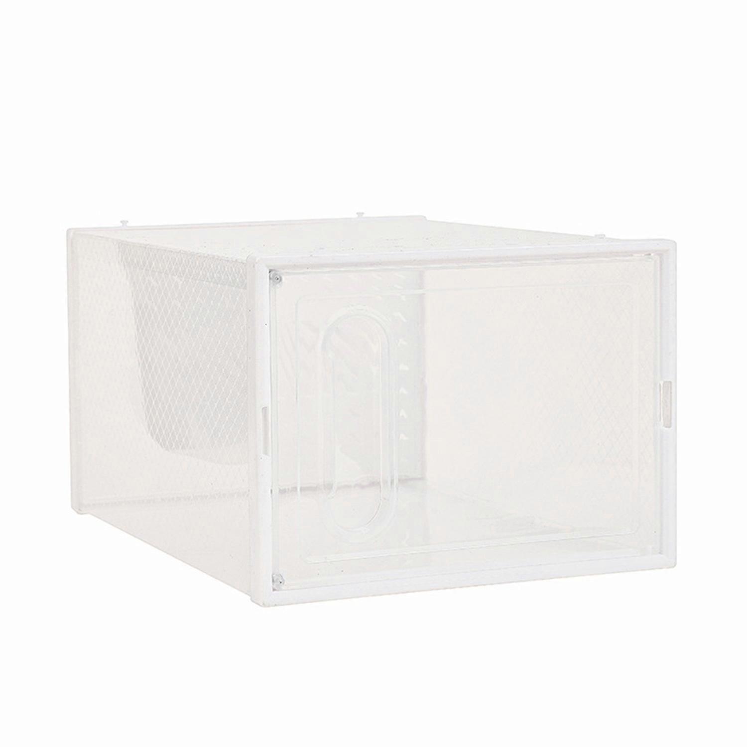 Clear Plastic Shoe Box Space Saving Stackable Shoe Storage Box Sneaker Container Case Bin with Lid