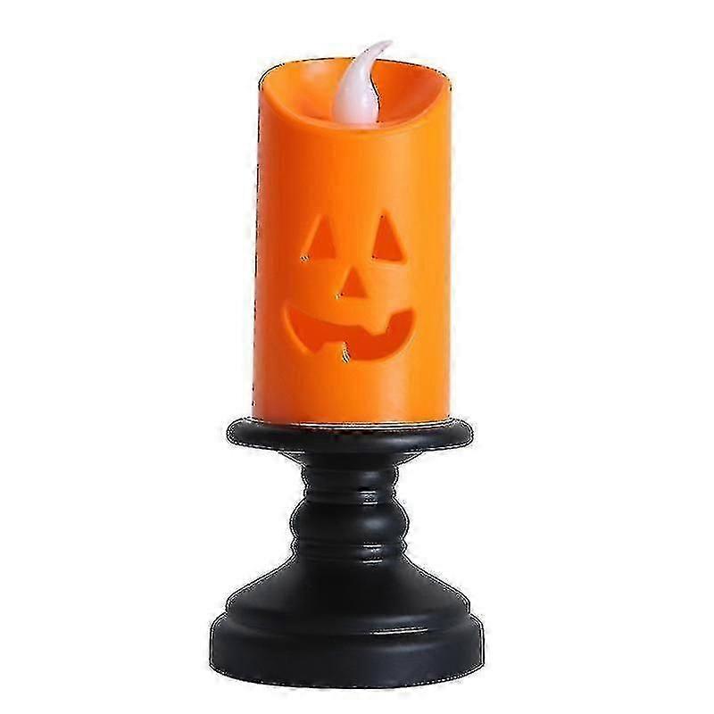 6 Pieces Halloween Pumpkin Shape LED Flickering Candles